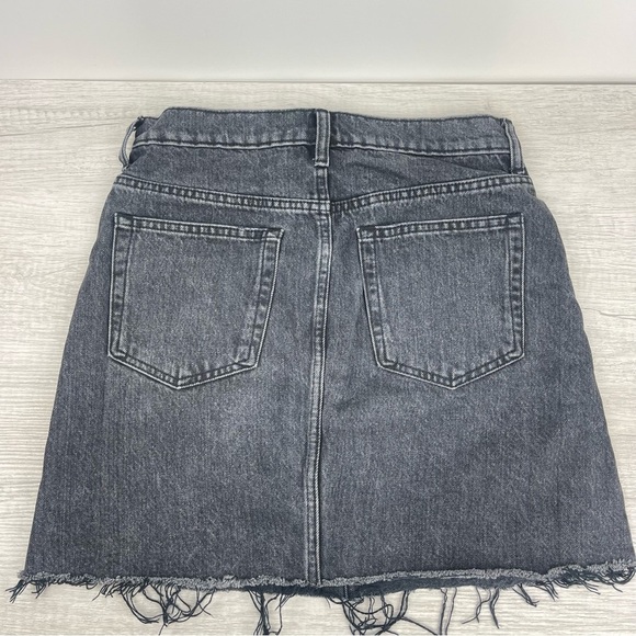 Everlane Washed Black Denim Skirt with Distressed Hem, 27 - Picture 7 of 11